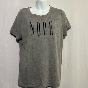 Modern Lux Gray Boxy T-Shirt with Black Print Medium